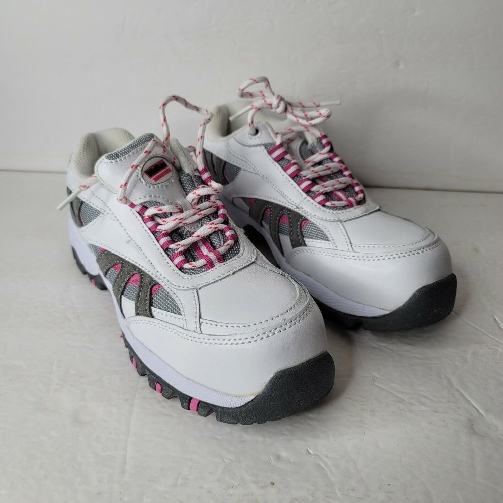 MCRAE INDUSTRIAL Womens Composite Toe Electrical Hazard Safety Shoes White Pink